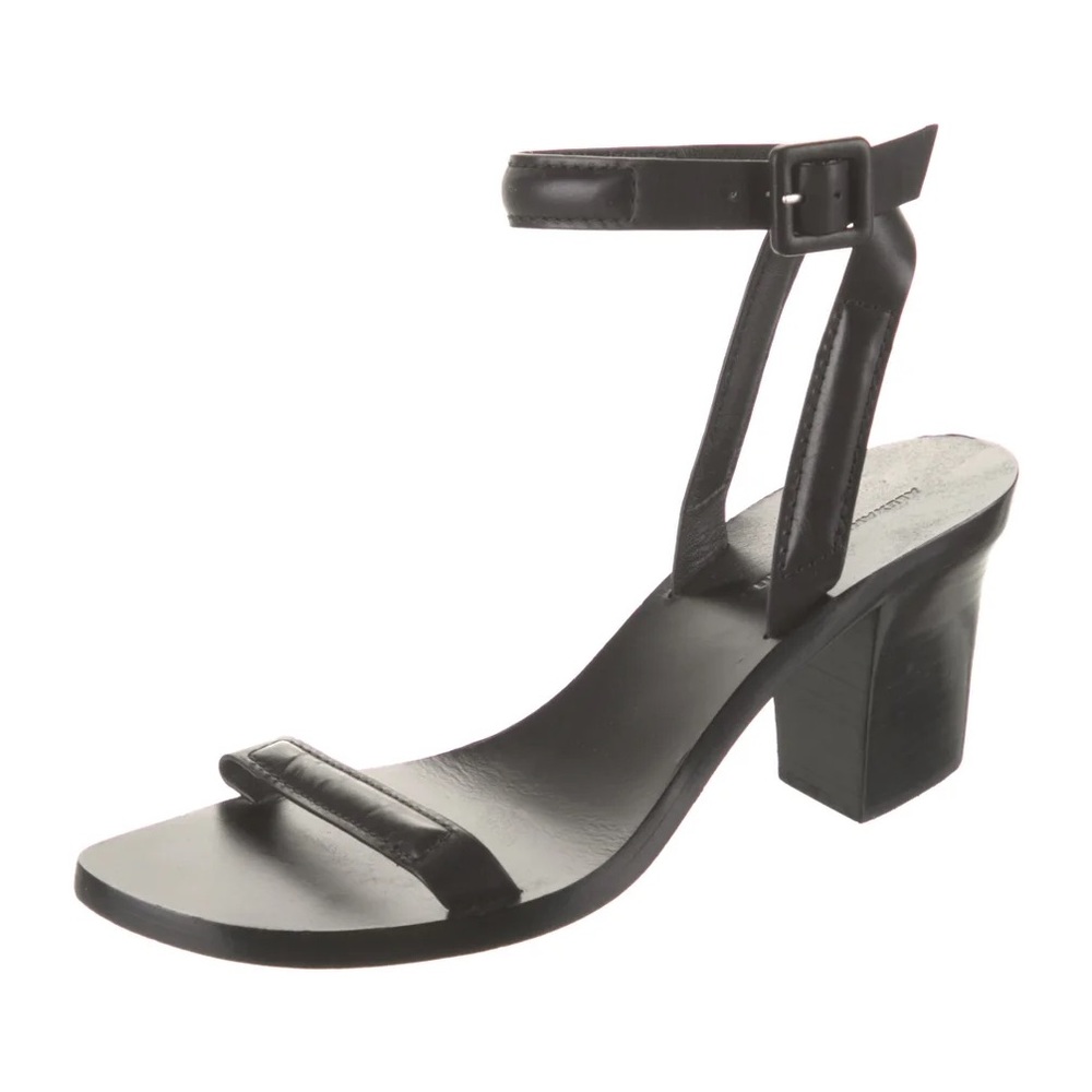 Alexander Wang Leather & Wood Block Heel Sandal